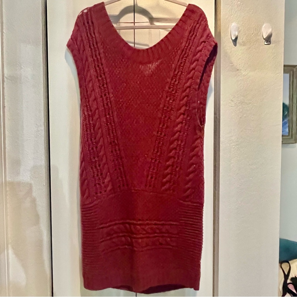 Free People Deep Rose Knit Sweater Dress